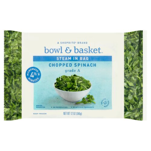 Bowl & Basket Steam in Bag Chopped Spinach, 12 oz