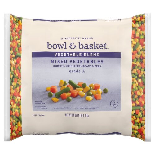 Bowl & Basket Carrots, Corn, Green Beans & Peas Mixed Vegetable Blend, 64 oz