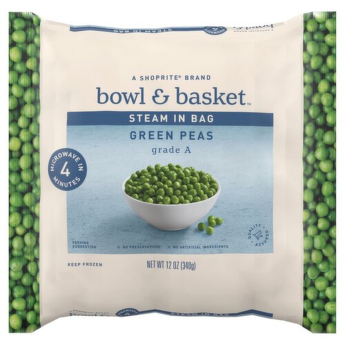 Bowl & Basket Steam in Bag Green Peas, 12 oz