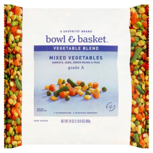 Bowl & Basket Carrots, Corn, Green Beans & Peas Mixed Vegetables, 24 oz