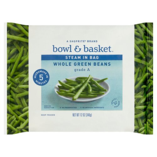 Bowl & Basket Steam in Bag Whole Green Beans, 12 oz