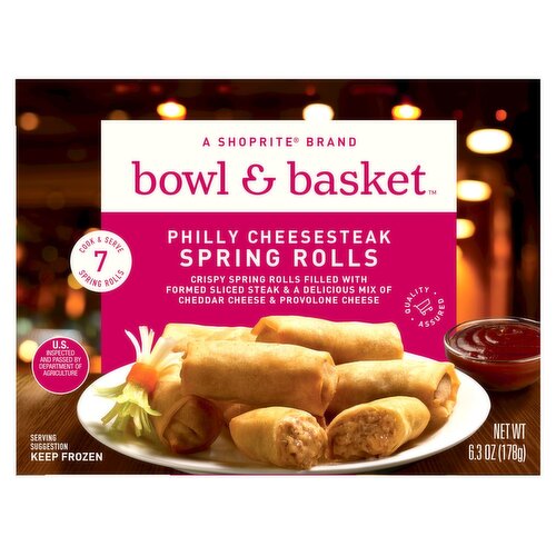 Bowl & Basket Philly Cheesesteak Spring Rolls, 6.3 oz, 7 count