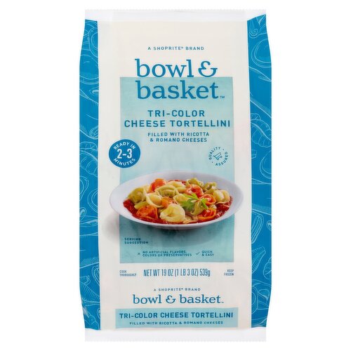 Bowl & Basket Tri-Color Cheese Tortellini Pasta, 19 oz