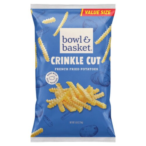 Bowl & Basket Crinkle Cut French Fried Potatoes Value Size, 5 lb