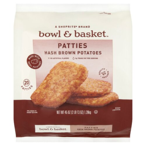 Bowl & Basket Patties Hash Brown Potatoes, 20 count, 45 oz