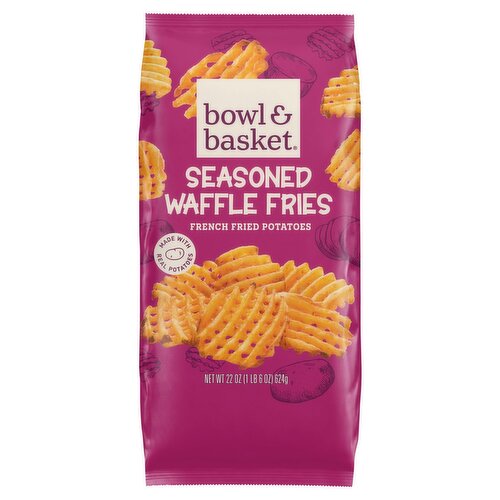 Bowl & Basket French Fried Potatoes Seasoned Waffle Fries, 22 oz