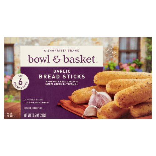 Bowl & Basket Garlic Bread Sticks, 6 count, 10.5 oz