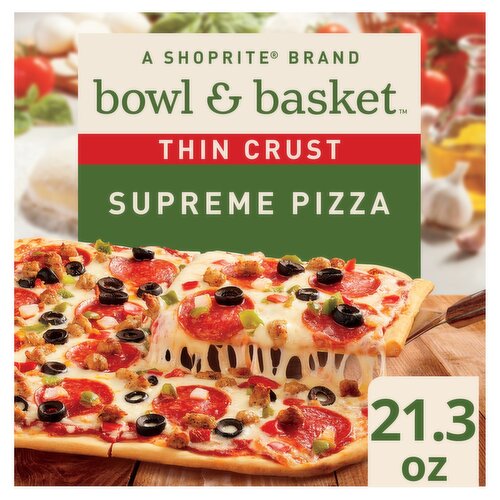 Bowl & Basket Thin Crust Supreme Pizza, 21.3 oz