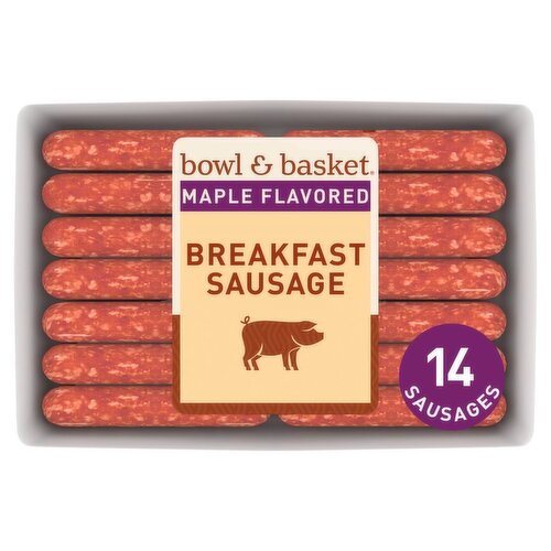 Bowl & Basket Maple Flavored Breakfast Sausage, 14 count, 12 oz