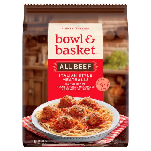 Bowl & Basket All Beef Italian Style Meatballs, 48 oz