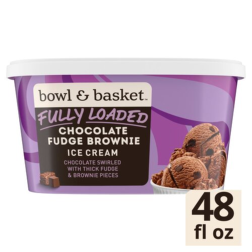 Bowl & Basket Fully Loaded Chocolate Fudge Brownie Ice Cream, 1.5 qt