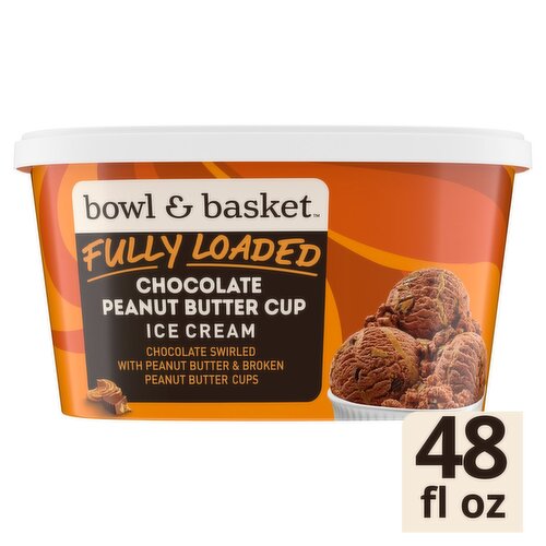 Bowl & Basket Fully Loaded Chocolate Peanut Butter Cup Ice Cream, 1.5 qt