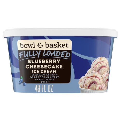 Bowl & Basket Fully Loaded Blueberry Cheesecake Ice Cream, 48 fl oz