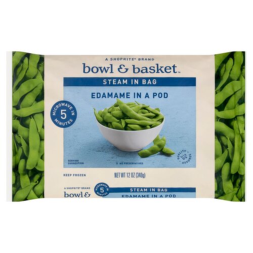 Bowl & Basket Steam in Bag Edamame in a Pod, 12 oz