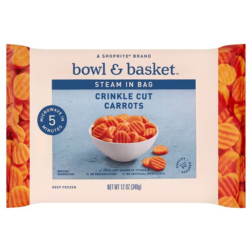 Bowl & Basket Steam in Bag Crinkle Cut Carrots, 12 oz