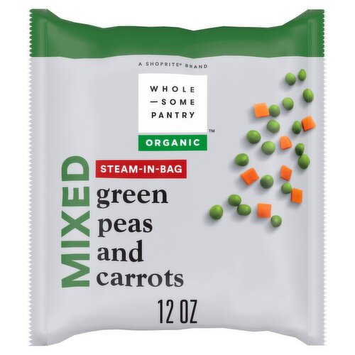 Wholesome Pantry Organic Steam-in-Bag Mixed Green Peas and Carrots, 12 oz