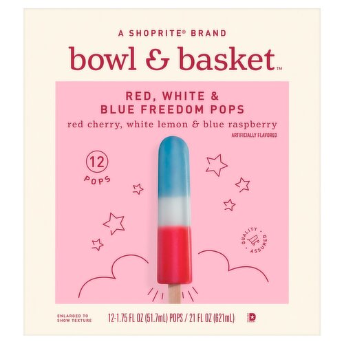 Bowl & Basket Red, White & Blue Freedom Pops, 1.75 fl oz, 12 count