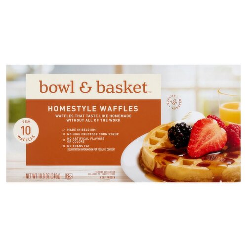 Bowl & Basket Homestyle Waffles, 10 count, 10.9 oz