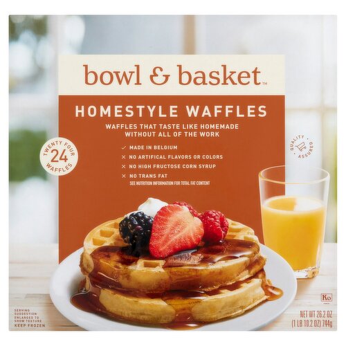 Bowl & Basket Homestyle Waffles, 24 count, 26.2 oz