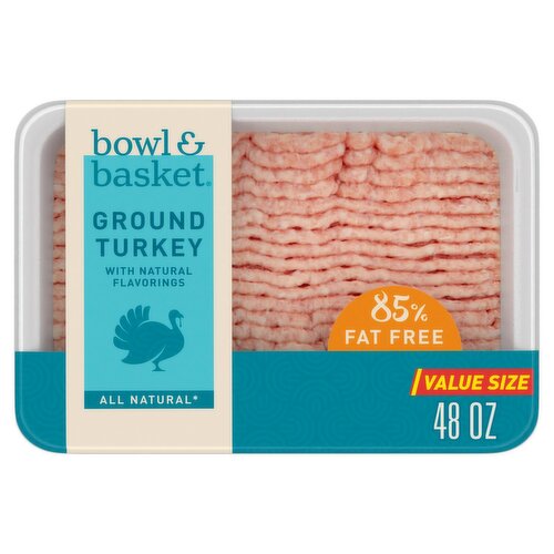 Bowl & Basket 85% Lean 15% Fat Free Ground Turkey Value Size, 48 oz