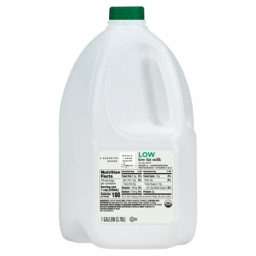 Wholesome Pantry Organic 1% Low Fat Milk, 1 gallon