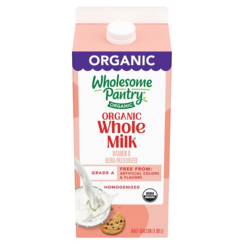 Wholesome Pantry Organic Whole Milk, half gallon