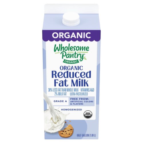 Wholesome Pantry Organic Reduced Fat Milk, half gallon