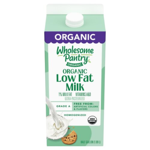 Wholesome Pantry Organic Low Fat Milk, half gallon