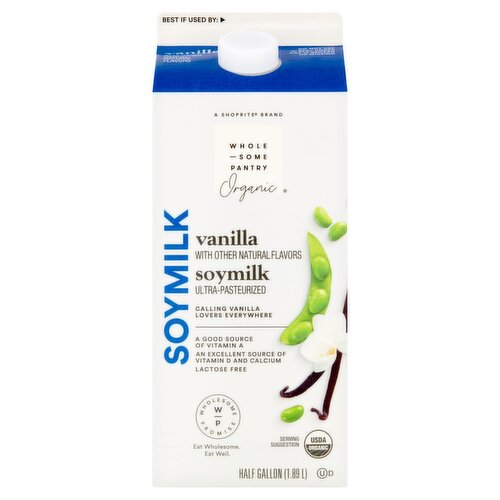 Wholesome Pantry Organic Vanilla Soymilk, half gallon