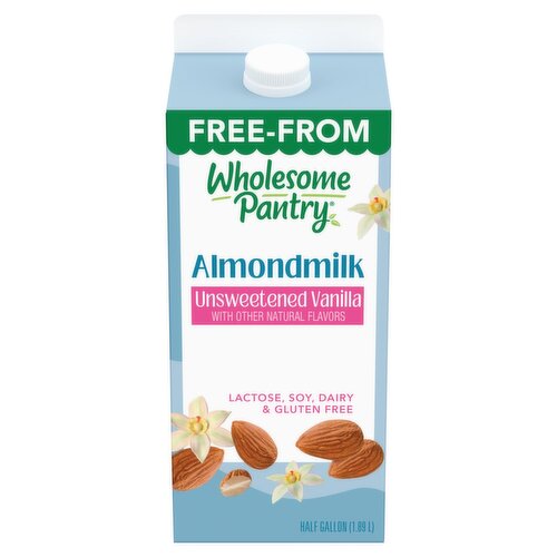 Wholesome Pantry Unsweetened Vanilla Almondmilk, half gallon