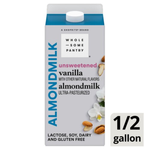 Wholesome Pantry Unsweetened Vanilla Almondmilk, half gallon