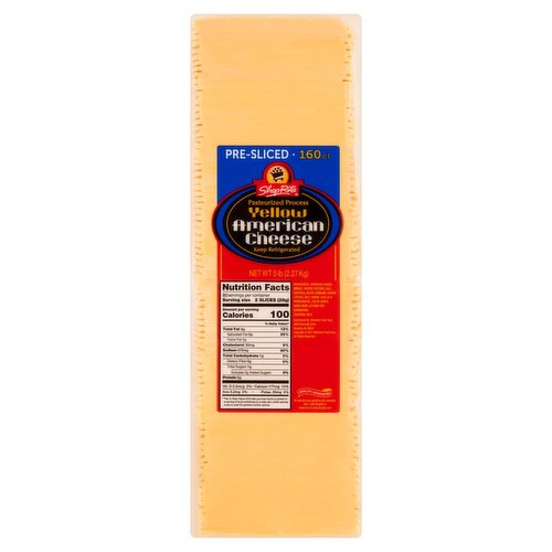 ShopRite Pre-Sliced Pasteurized Process Yellow American Cheese, 160 count, 5 lb