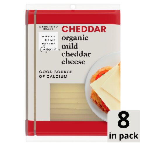 Wholesome Pantry Organic Mild Cheddar Cheese, 8 count, 6 oz