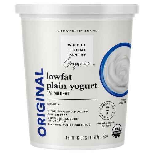 Wholesome Pantry Organic Original Lowfat Plain Yogurt, 32 oz