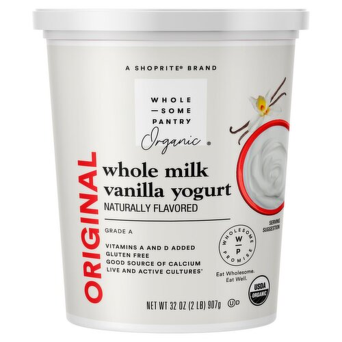 Wholesome Pantry Organic Original Whole Milk Vanilla Yogurt, 32 oz