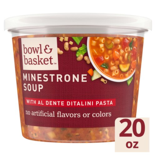 Bowl & Basket Minestrone Soup with Al Dente Ditalini Pasta, 20 oz