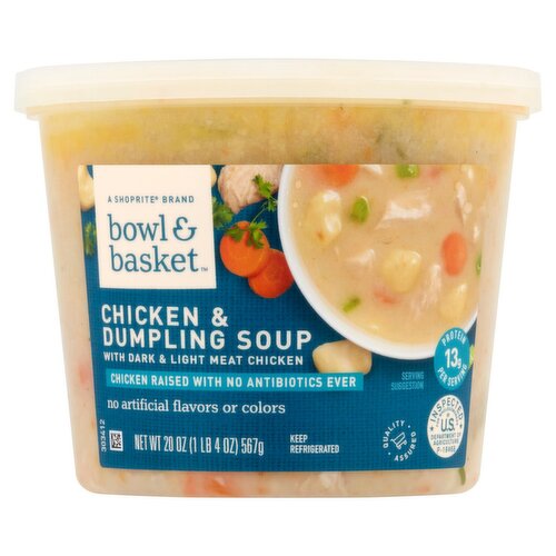 Bowl & Basket Chicken & Dumpling Soup with Dark and Light Meat Chicken, 20 oz