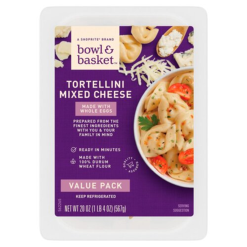 Bowl & Basket Tortellini Mixed Cheese Value Pack, 20 oz