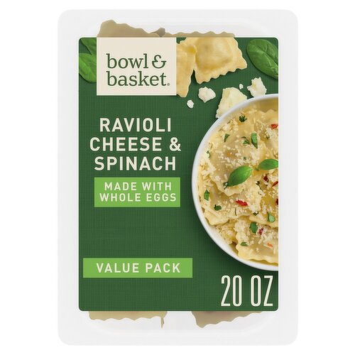 Bowl & Basket Ravioli Cheese & Spinach Pasta Value Pack, 20 oz