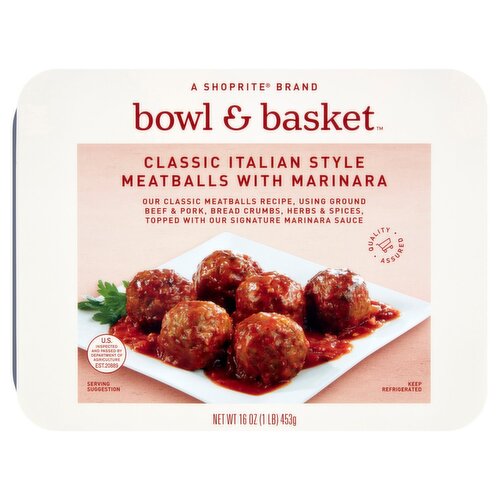 Bowl & Basket Classic Italian Style Meatballs with Marinara, 16 oz