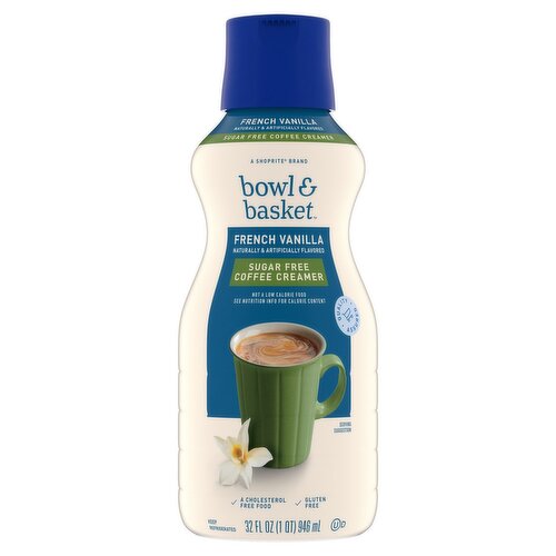 Bowl & Basket French Vanilla Sugar Free Coffee Creamer, 32 fl oz