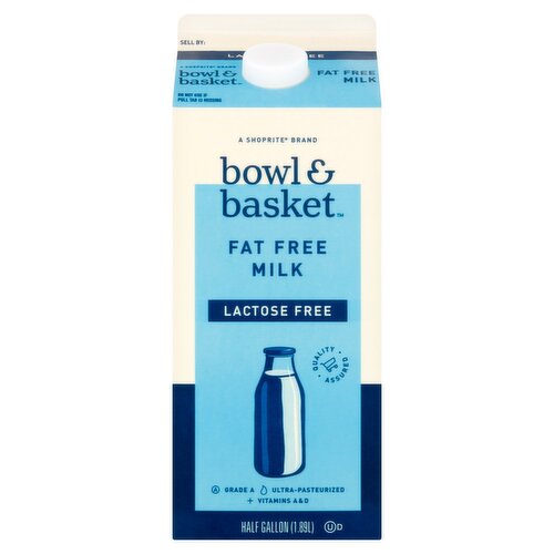 Bowl & Basket Fat Free Lactose Free Milk, half gallon