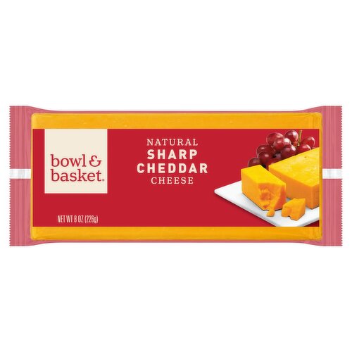 Bowl & Basket Natural Sharp Cheddar Cheese, 8 oz