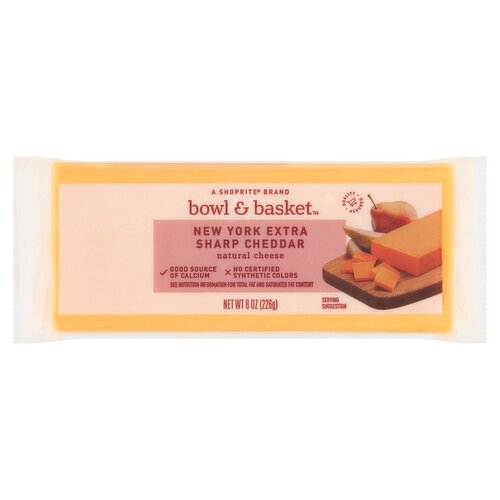 Bowl & Basket New York Extra Sharp Cheddar Natural Cheese, 8 oz