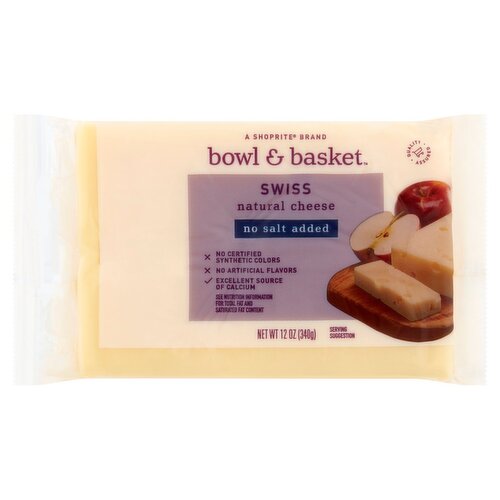 Bowl & Basket Swiss Natural Cheese, no salt added 12 oz