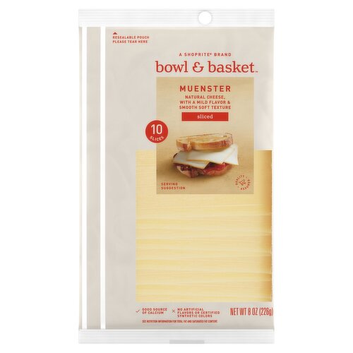 Bowl & Basket Sliced Muenster Natural Cheese, 8 oz