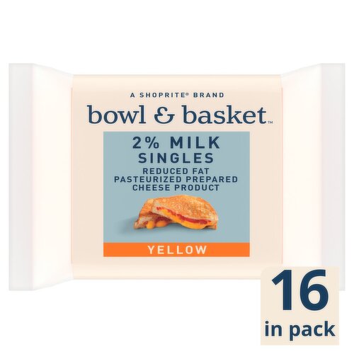 Bowl & Basket 2% Milk Singles Yellow Cheese, 3/4 oz, 16 count