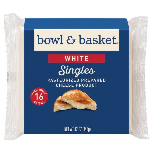 Bowl & Basket White Singles Cheese, 16 count, 12 oz