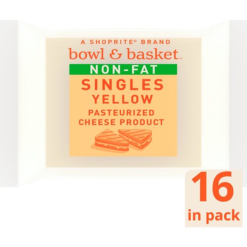 Bowl & Basket Non-Fat Singles Yellow Cheese, 3/4 oz, 16 count