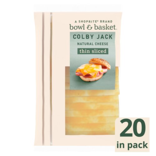 Bowl & Basket Thin Sliced Colby Jack Cheese, 20 count, 7.6 oz